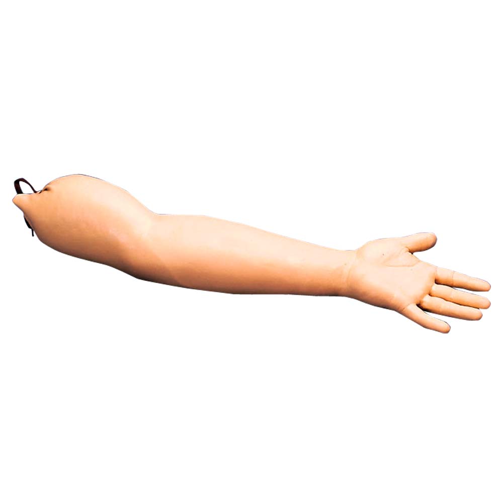 Naht-Arm aus Vinylhaut mit Nahtlinie, Hand ausgestreckt