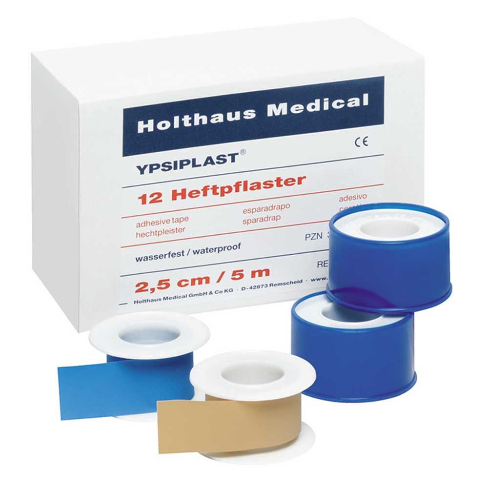 YPSIPLAST® Heftpflaster wasserfest, 2,5 cm x 5 m: blaue Klebebandrolle