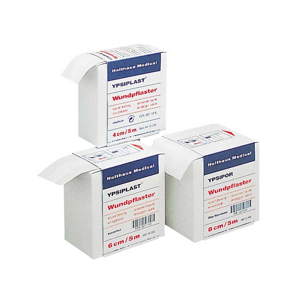 Wasserfestes Wundpflaster YPSIPLAST® von Holthaus Medical in weißer Verpackung