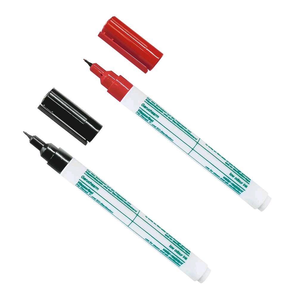 Dauerhafter Markierungsstift mit schwarzer Tinte, 0,75 mm Spitze und Kappe