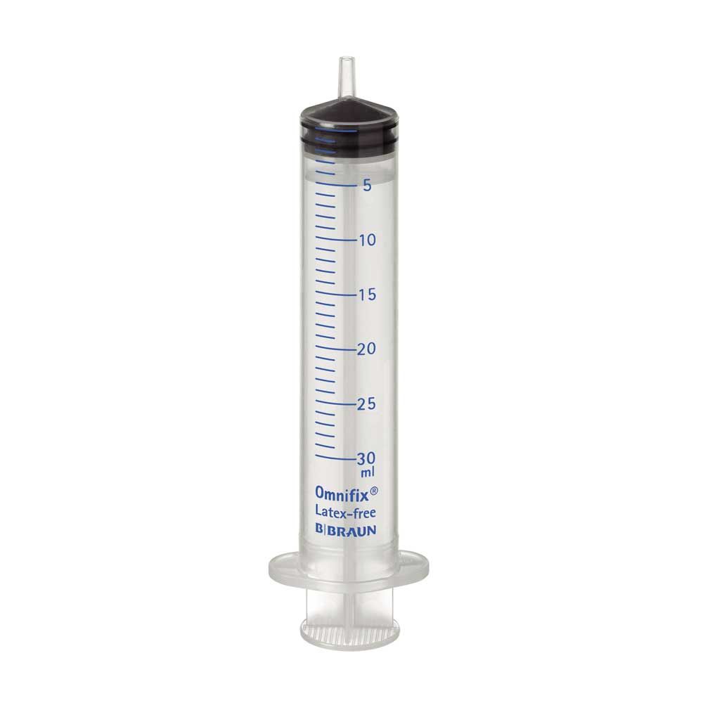 Einmalspritze Omnifix® Solo Luer, Skala bis 30 ml, blau, Latex-frei, 3-teilig