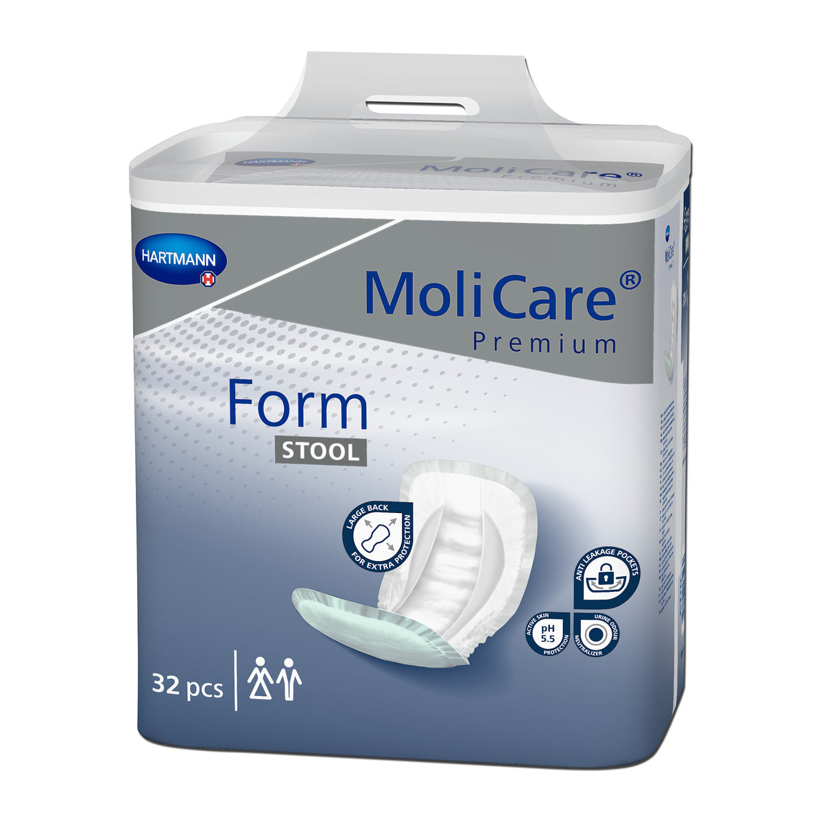 Hartmann MoliCare Premium Form STOOL Inkontinenz-Set in dunkelblauer Verpackung, 32 St.
