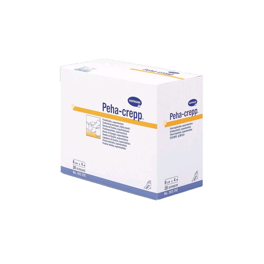 Peha-crepp Fixierbinde von Hartmann, weiße Kartonbox mit Logo