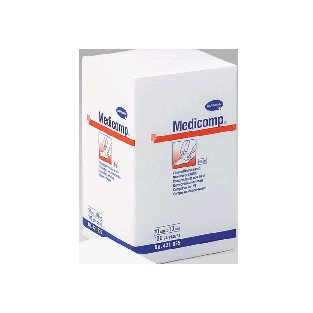 Unsterile Medicomp® Vliesstoffkompressen-Packung, 10×10 cm, 100 Stück