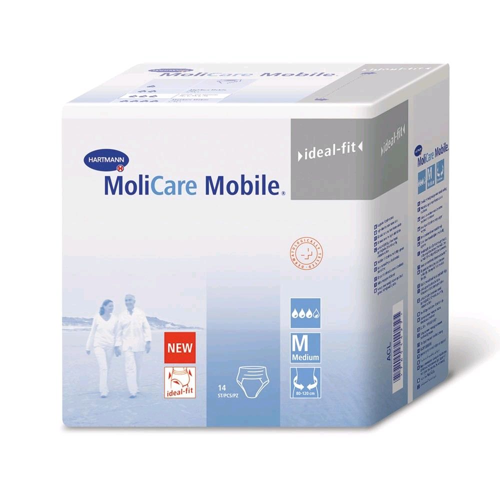 Inkontinenzslips-Verpackung MoliCare Mobile normal, seitliche Kartonansicht