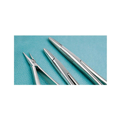 Mehrere gerade Nadelhalter Mayo-Hegar aus Metall mit runden Fingergriffen