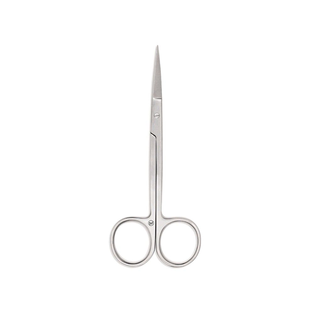 Irisschere Hartmann aus Metall, spitze Klingen und zwei Fingerösen