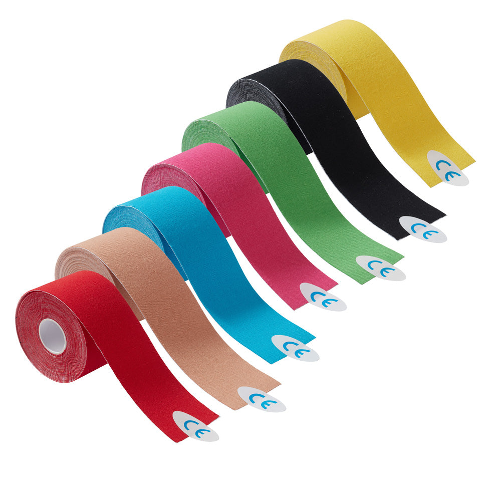 Kinesiologie-Tape-Streifen in mehreren Farben, mit Abreißende und CE-Aufdruck
