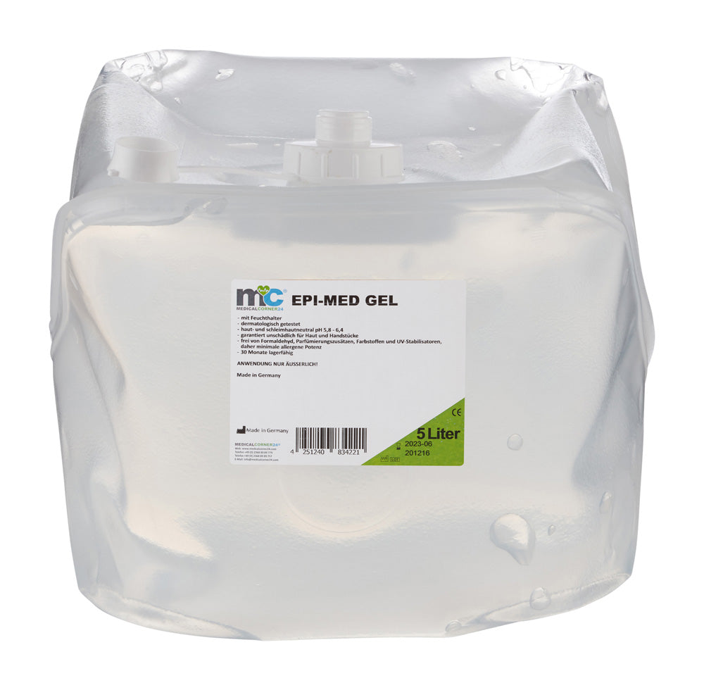 EPI-MED IPL-Kontaktgel im 5-Liter-Beutel mit Verschluss und Etikett