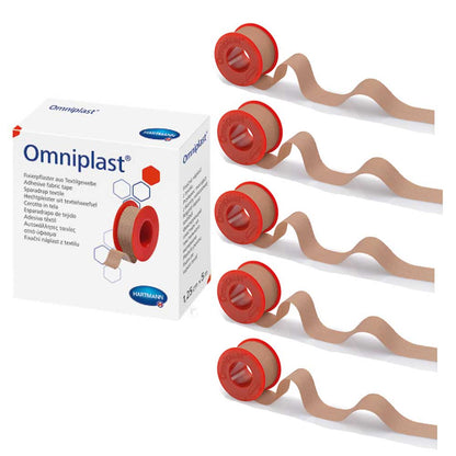 Hartmann Omniplast® Fixierpflaster-Rollen (mehrere) mit beige-rotem Zugband