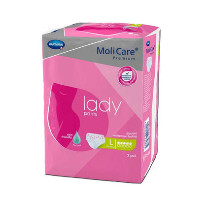 Rosa Inkontinenzslip-Pants Packung, Front mit Größenhinweis „L“