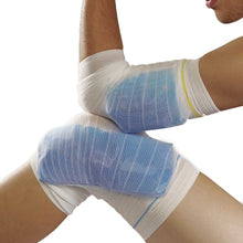 Holthaus Medical YPSINETZ Fixierbeutel: blaues Netzfixierbandage mit weißen Kanten