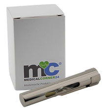 MC24® Schwesternuhr mit Clip, silberfarben, mit Medicalcorner24 Logo auf der Verpackung