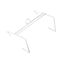 Urinbeutelhalter aus Draht mit eckigem Bügel und Schlauchhalter, weiß