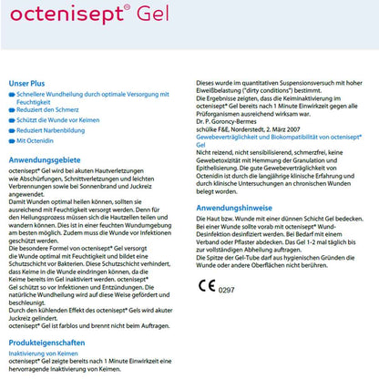 Verpackungsrückseite mit Text zu octenisept® Gel