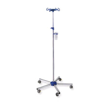 Infusionsständer rostfrei, 5 Rollen, höhenverstellbar