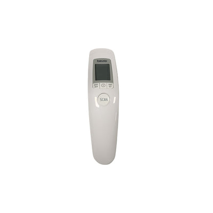 Stirn-Fieberthermometer, weißes Handgerät mit Display und SCAN-Taste