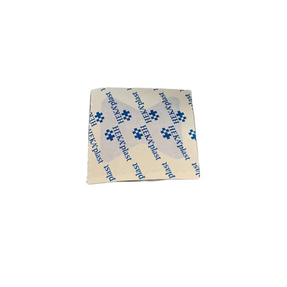 Blaues detektierbares Fingerkuppenpflaster in Folienverpackung, 45 x 50 mm