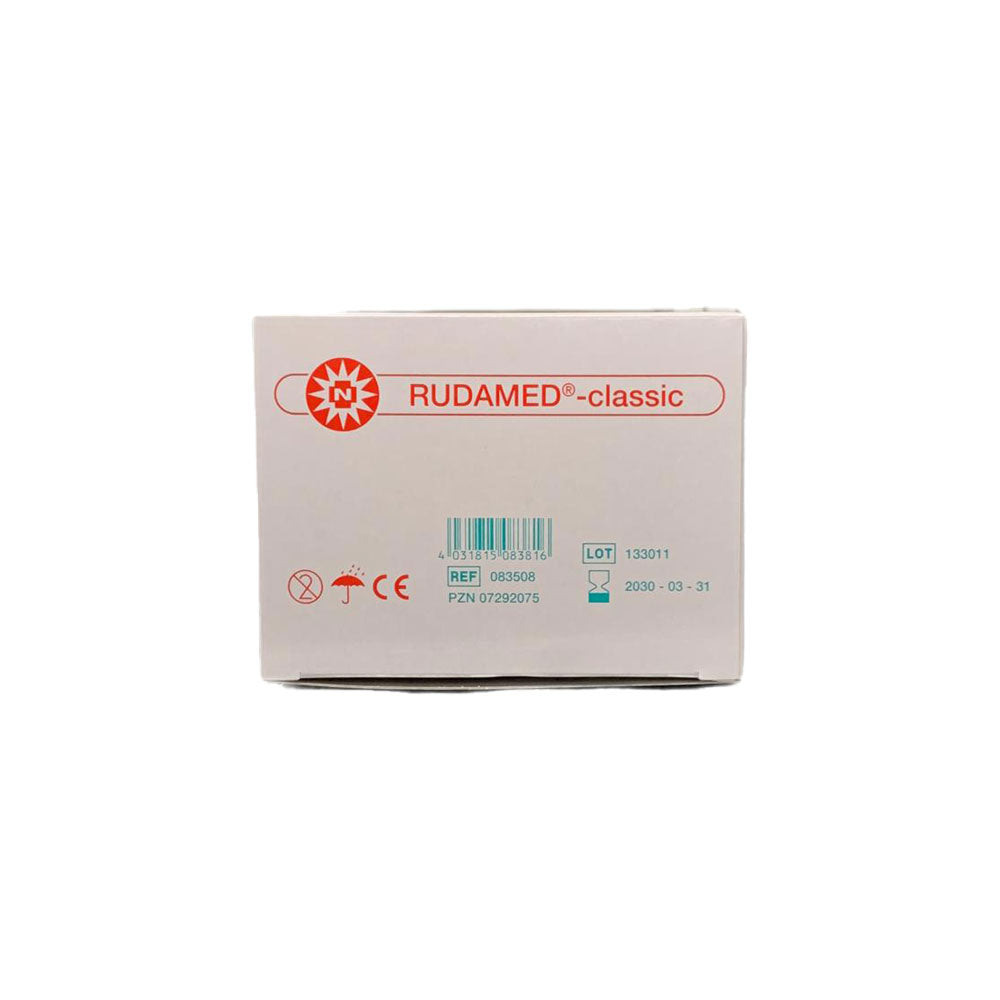 Wundschnellverband RUDAMED®-classic Rückseite der Faltschachtel mit Barcode