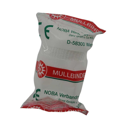 Mullbinde-Fixierbinde, einzeln verpackt, Nahaufnahme der Umverpackung