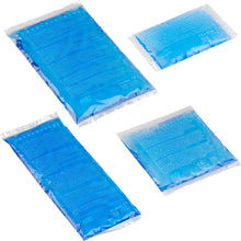 Kompressen-Set mit 4 blauen Kühl-/Warm-Kompressen in Folienverpackung