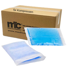 Kalt-Warm-Gel-Kompressen, blaues Gelkissen in Vlieshülle, 5 Stück
