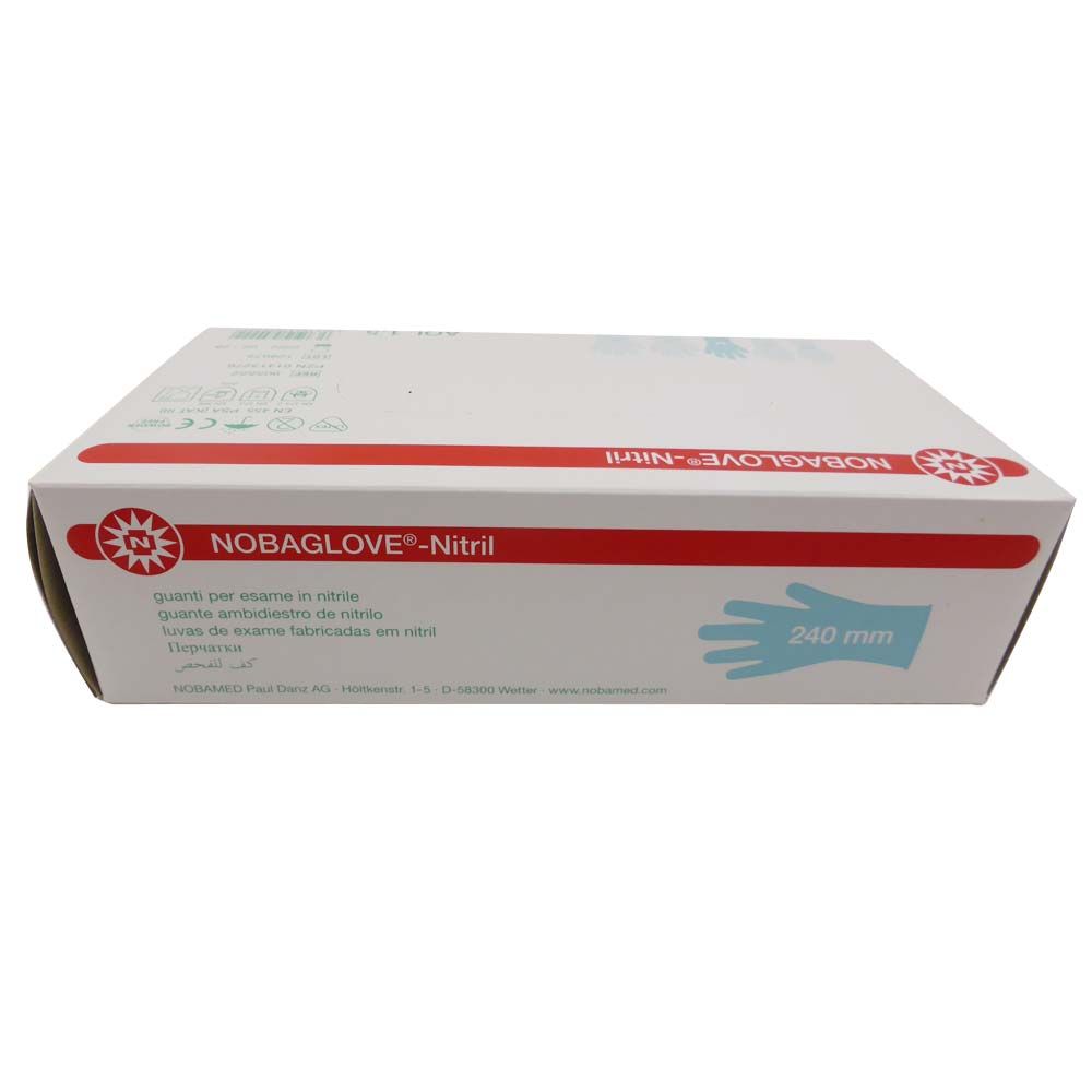 Kartonverpackung NOBAGLOVE®-Nitril mit 240 mm-Angabe, Seitenansicht