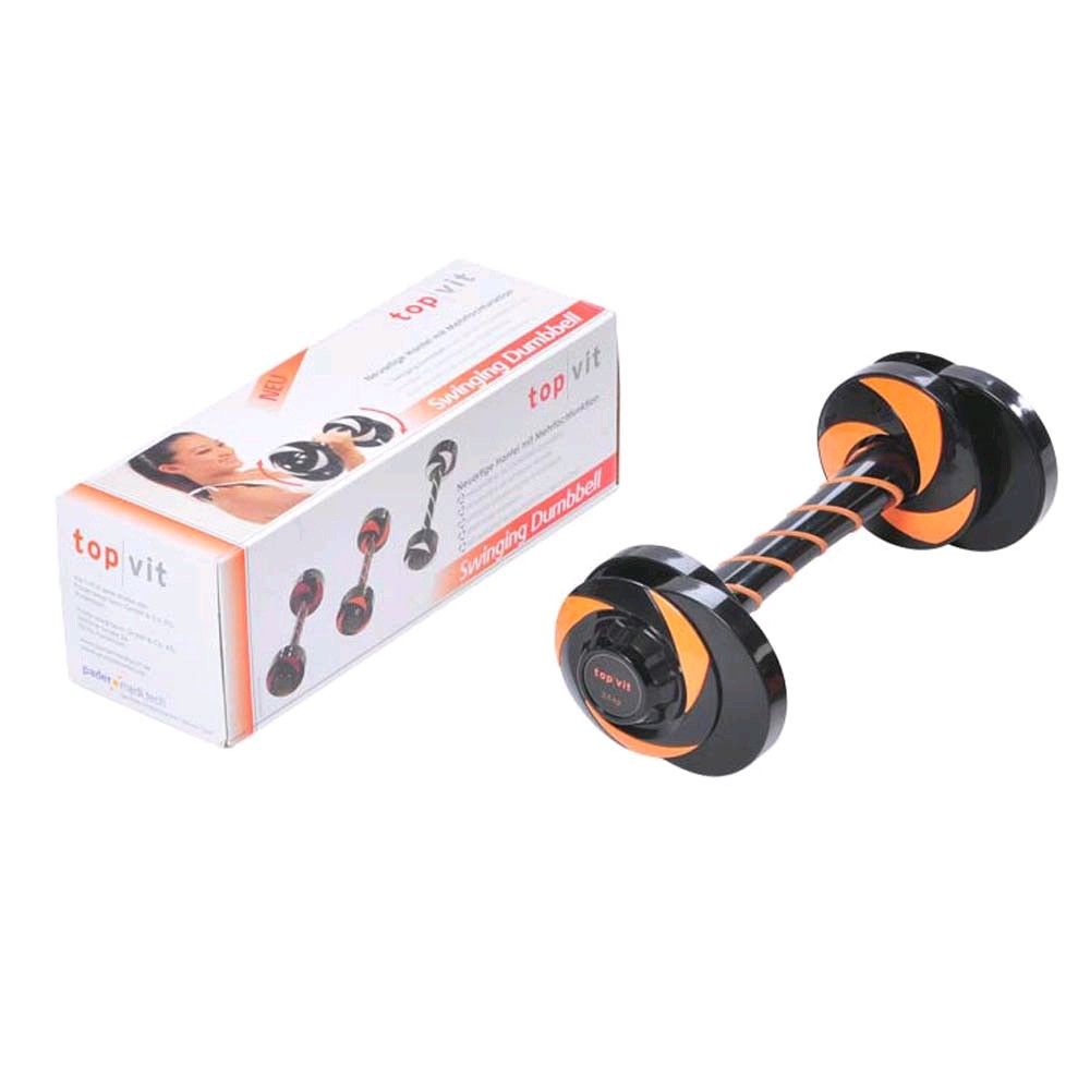 Swinging-Hantel Top vit® mit Gegengewicht, schwarze Scheiben und orange Akzente