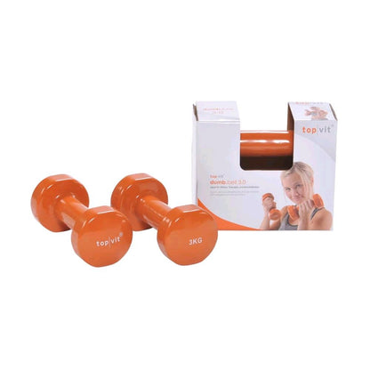 Kurzhanteln top vit mit Vinylüberzug, orange, 3 kg pro Hantel