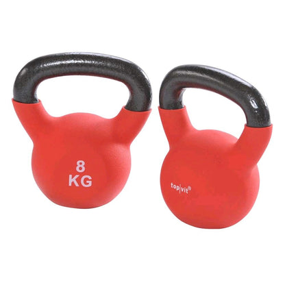 Neopren-Kugelhantel 8 kg, rot, mit schwarzem Griff, topvit®