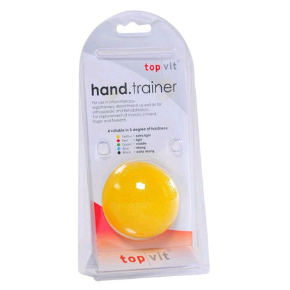 Handtrainer-Kugel in gelber Ausführung in Blisterverpackung von top vit®