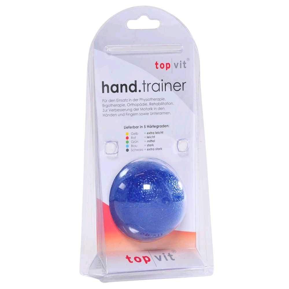 Handtrainer-Kugel in blauer Ausführung in Blisterverpackung von top vit®