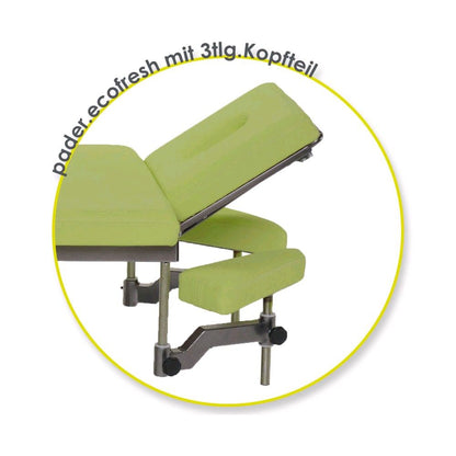Kopfteil-Set in Lindgrün (3-teilig) mit Armauflage und Stützgestell