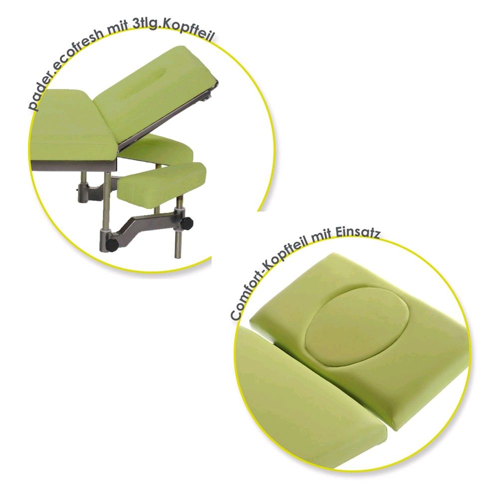 Pader ecofresh Kopfteil-Set (3-teilig) in Lindgrün mit Armauflagen