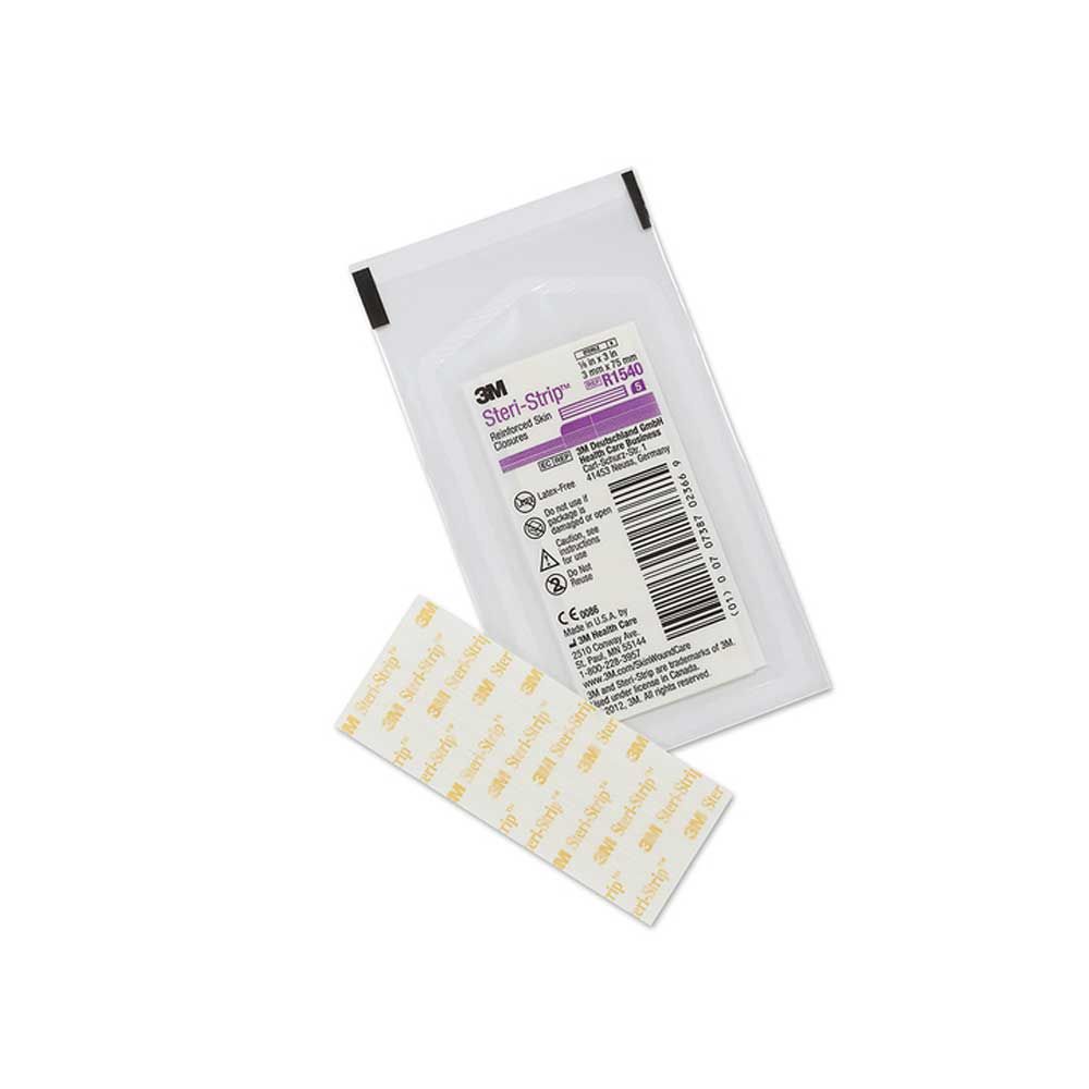 3M Steri-Strip Wundnahtstreifen, sterile Rayonfäden; 2 Pflasterstreifen mit Etui