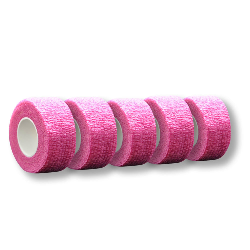 Kohäsives Fingertape, pink, 2,5 cm x 4,5 m, mehrere Lagen aufgerollt