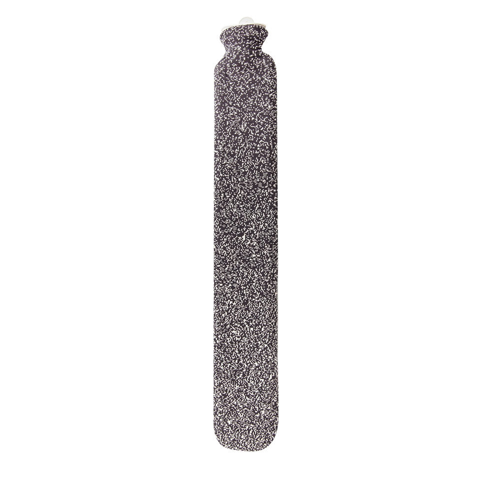 Wärmflasche mit Strickbezug, dunkel meliert, mit Kappe