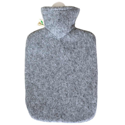 Wärmflasche mit Strickbezug in Grau mit Lurex-Optik