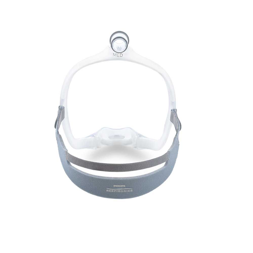 Philips CPAP-Nasenmaske DreamWear mit Stoffpolster und grauem Kopfband
