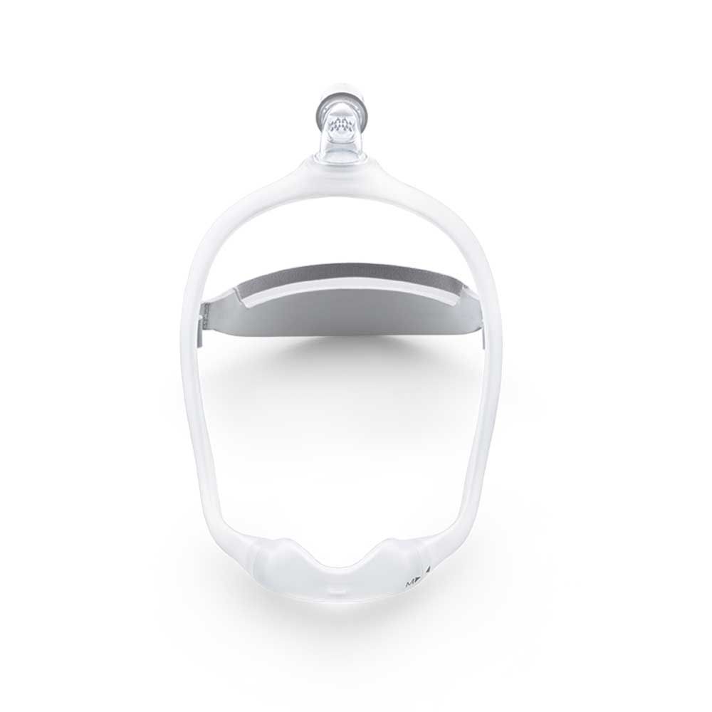 Philips CPAP-Nasenmaske DreamWear mit Nasenrahmen und grauem Kopfband