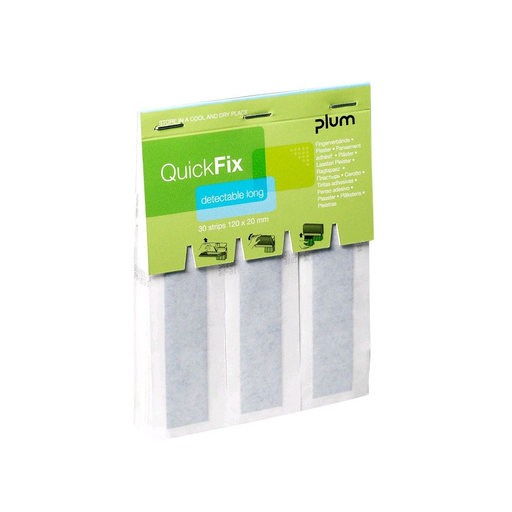 QuickFix Pflasterrefill (plum) Variante „detectable long“ mit durchsichtigem Sichtbeutel