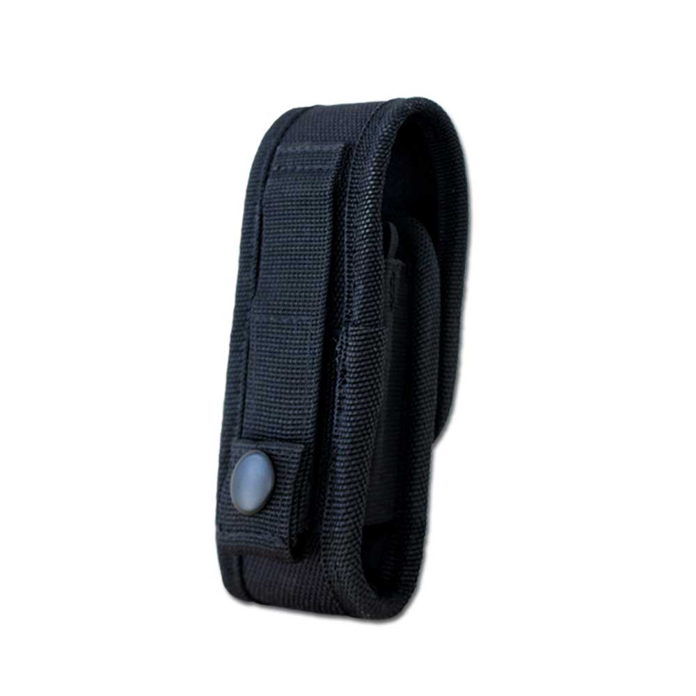 TEE-UU Tool Holster für Rettungsmesser, schwarzes Nylon mit seitlicher Lasche und Verschluss