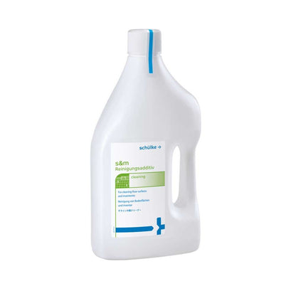 Schülke s-m® Reinigungsadditiv-Flasche, weiß, blaues Etikett, 2 l