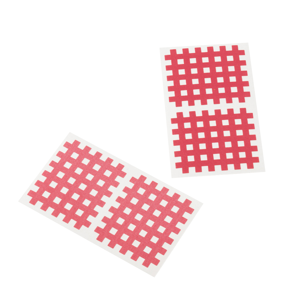 Kinesiologie-Cross-Patches aus Gitter in Pink, zwei Aufkleber