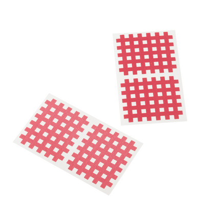 Kinesiologie-Cross-Patches aus Gitter in Pink, zwei Aufkleber