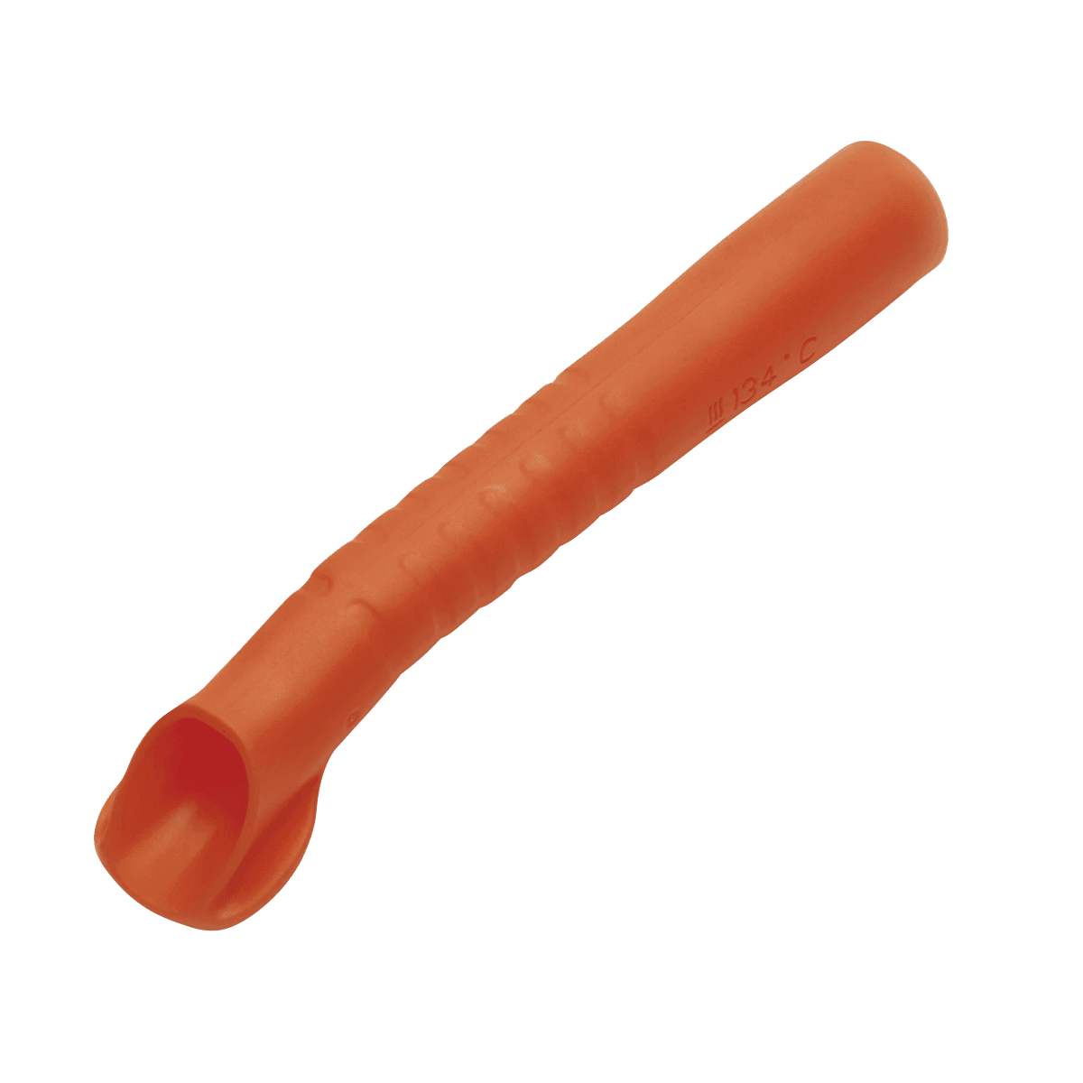 Orange Absaugkanüle, 128 mm lang, mit rundem Öffnungsende