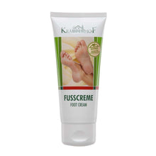 Asam Kräuterhof® Fußcreme im weißen Tube mit grünen Akzenten, Aufdruck „FUSSCREME“