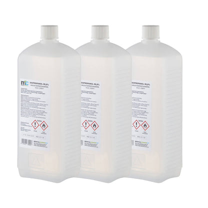Isopropylalkohol 99,9% Reiniger, 3x 1-Liter Flaschen im Set mit Schraubverschluss