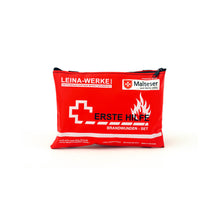 Erste-Hilfe-Brandwunden-Set in roter Tasche, Reißverschluss, Malteser-Logo