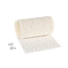 Textilelastische Mittelzugbinde, beige meliert, gefaltet